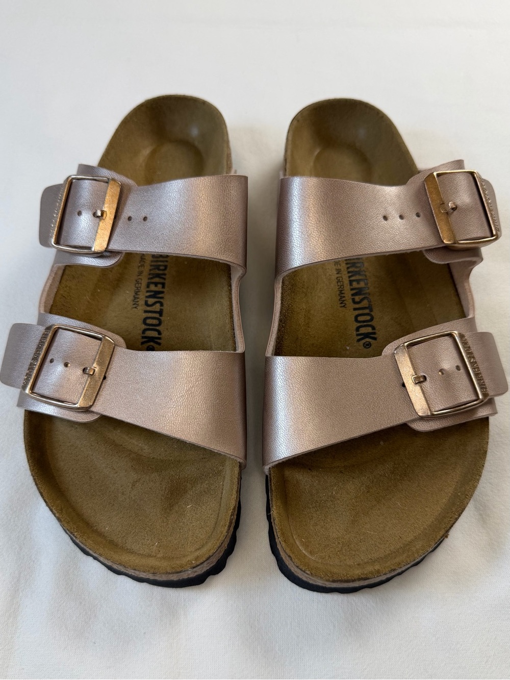 Birkenstock Arizona Rose Gold Sandal Size 42 EU / Women’s US 11 Narrow NWOB - Picture 2 of 8